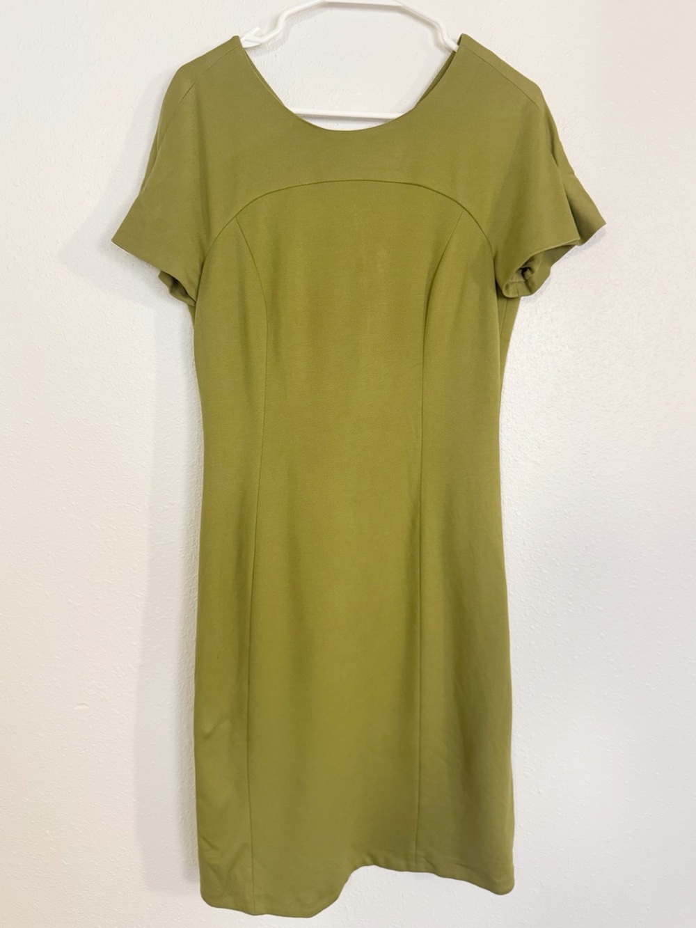 Emporia Armani Olive Green Short-Sleeve Shift Dress
